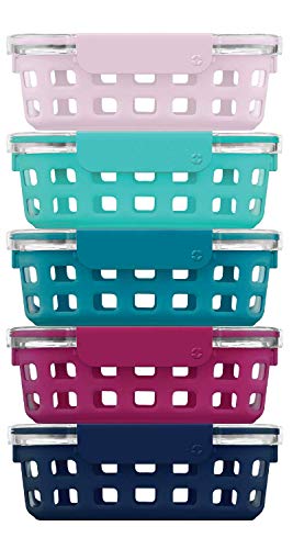  Duraglass Meal Prep Sets- Glass Food Storage Containers With Silicone Sleeves And Airtight BPA-Free Plastic Lids, Dishwasher, Microwave, And Freezer Safe