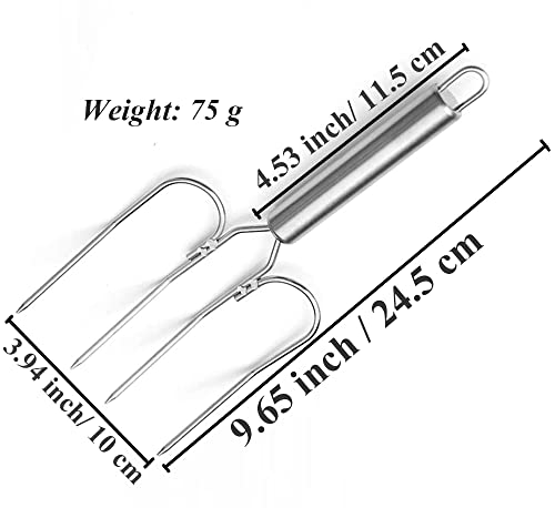  Hanksgiving Turkey & Roast Lifters, Stainless Steel Roaster Forks, Transfer Chicken Or Ham Poultry Lifters Easily, Four Needle Meat Fork, Set Of 2