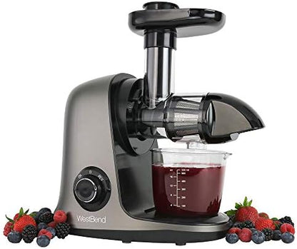  Juicer Cold Press Masticating Extractor Machine Features Quiet Motor Anti-Clog Reverse Function Nutrient Preserving For Juicing Fruits Vegetables And All Greens, 150-Watts, White