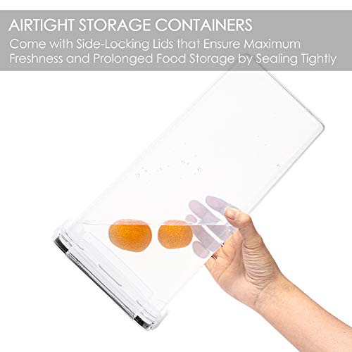  Airtight Food Storage Containers With Lids, 4 PCS 2.8L Pasta Containers For Pantry Organization And Storage, BPA Free Kitchen Storage Containers For Spaghetti, Flour, Sugar And Noodles, Black