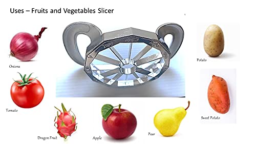  Apple Slicer Corer 12-Blade 304 Stainless Steel Extra Large Fruit And Vegetable Cutter - Ultra-Sharp, Heavy Duty