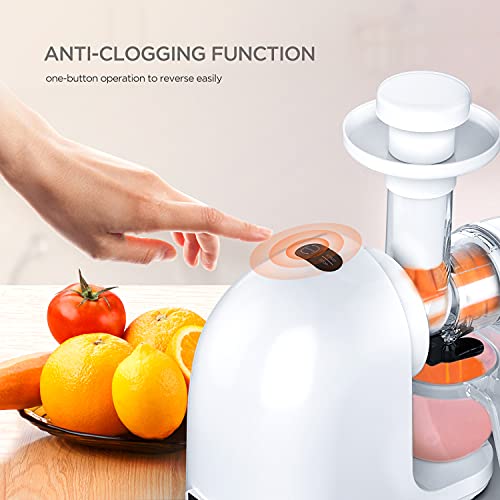  E3C Juice Extractor, Slow Juicer Cold Press With Reverse Function, Anti-Drip And Silent Motor, BPA Free Ceramic Screws, For Fruit And Vegetables, Ice Cream