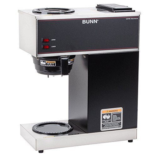 BUNN® VPR 12 Cup Pourover Coffee Brewer With 2 Warmers - 120V 33200.0000, Black