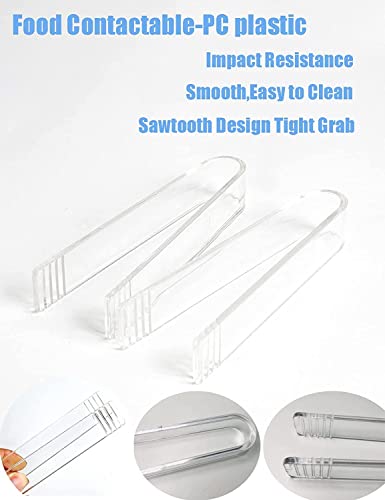  6 Packs Of Plastic Buffet Serving Tongs,6.3 Inch Mini Clear Tongs For Appetizers,Serving Food,Ice Cube,Tea,Coffee Party And Jars.