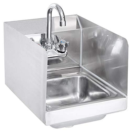  Commercial Stainless Steel Wall-Mount Hand Sink With Side Splash - NSF