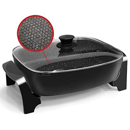 GENERIC Extra Deep Non-stick Electric Skillet Scratch Resistant, Serves 6 To 8 People (10.5Qt.)