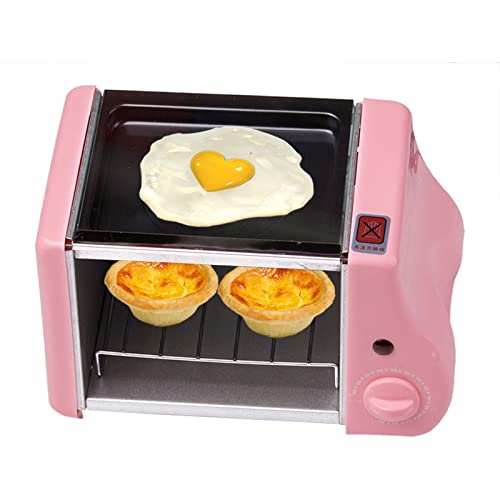  MBJ Bread Maker Multifunctional Mini Electric Oven Grill Omelette Omelette Skillet Breakfast Maker Toaster (Color : Pink)
