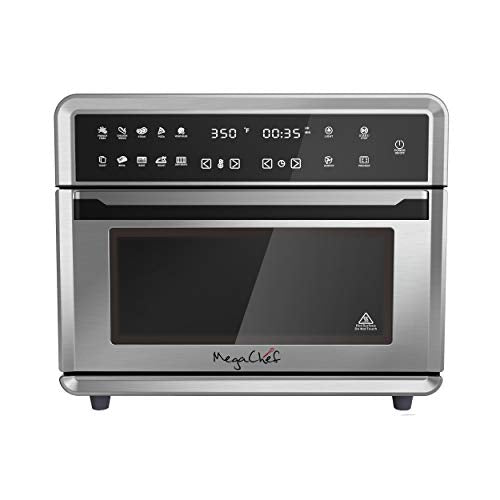  10 In 1 Electronic Multifunction 360 Degree Hot Air Technology Countertop Oven, Silver Chrome, 25 Liter Capacity