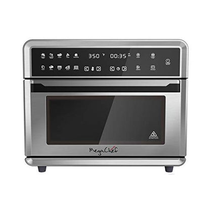  10 In 1 Electronic Multifunction 360 Degree Hot Air Technology Countertop Oven, Silver Chrome, 25 Liter Capacity