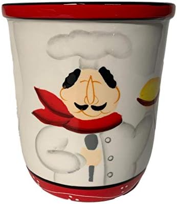  Tuscany Colorful Rainbow, Hand Painted Ceramic Utensil Jar, 81739