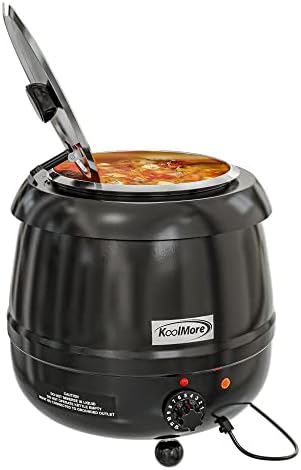  Commercial Soup Kettle Warmer With Hinged Lid And Removable Stainless-Steel Pot Insert For Buffet, Restaurant, Party, Event, And Catering, Large 2.4 Gallon, Electric [Silver] (SK-SS-3G)