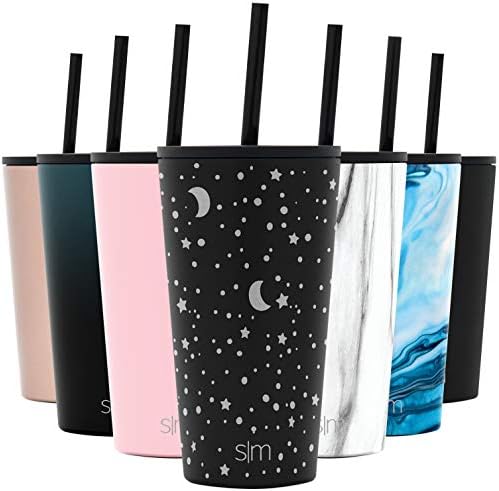  Insulated Tumbler With Lid And Straw | Iced Coffee Cup Reusable Stainless Steel Water Bottle Travel Mug | Gifts For Women Men Her Him | Classic Collection | 16oz | Rose Gold