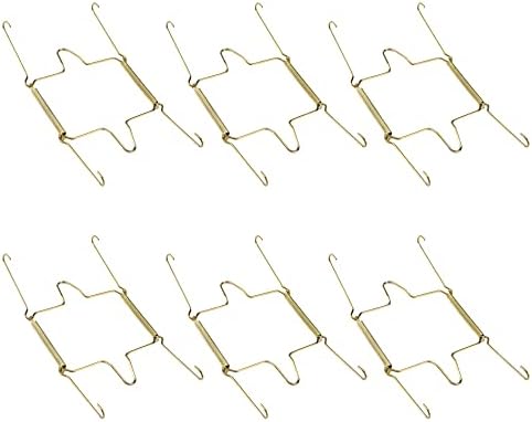  Faotup 6PCS Gold Metal Spring Plate Wall Hangers,Plate Hangers For The Wall 5 Inch,Dish Display Holder Wall,Dish Wall Hanger,Dish Hangers For Display,Suitable For 15-16 CM,5.39×8.87×0.51inches