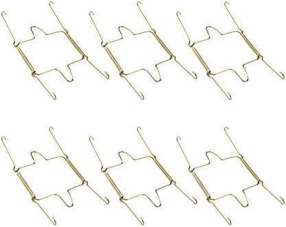  Faotup 6PCS Gold Metal Spring Plate Wall Hangers,Plate Hangers For The Wall 5 Inch,Dish Display Holder Wall,Dish Wall Hanger,Dish Hangers For Display,Suitable For 15-16 CM,5.39×8.87×0.51inches