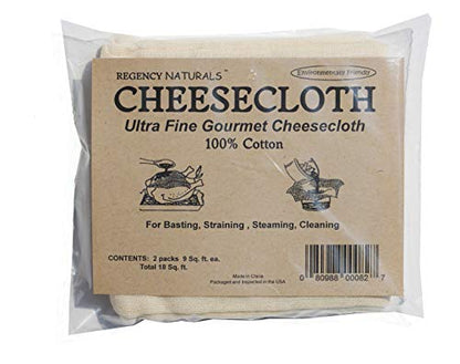  Regency Wraps Natural Ultra Fine Cheesecloth 100% Cotton, 2pack, 18 Sq. Ft & Natural Cooking Twine 1/2 Cone 100% Cotton 500ft, 1-Pack, Ivory