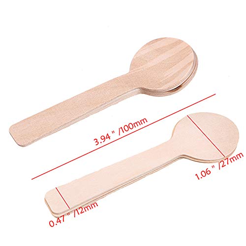  200 Pcs Mini Wooden Spoons 4-inch Length,disposable Wooden Ice Cream Dessert Spoons,natural Birch Wood Biodegradable Utensils Cutlery.