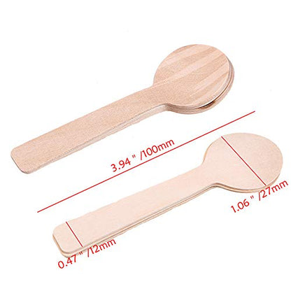  200 Pcs Mini Wooden Spoons 4-inch Length,disposable Wooden Ice Cream Dessert Spoons,natural Birch Wood Biodegradable Utensils Cutlery.