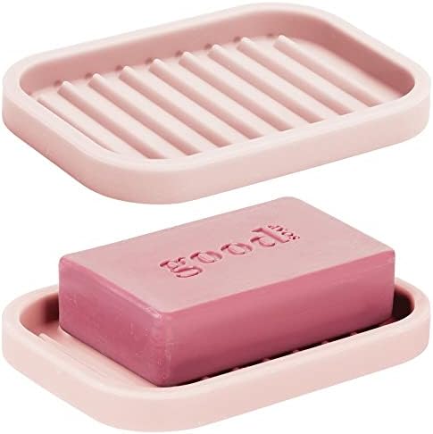  Silicone Kitchen Sink Storage Organizer Holder Tray For Sponges, Soap, Scrubber - Ribbed Base, Quick Dry, Waterproof, Non-Slip, Durable, Heat Resistant - Linelle Collection, 2 Pack, Black