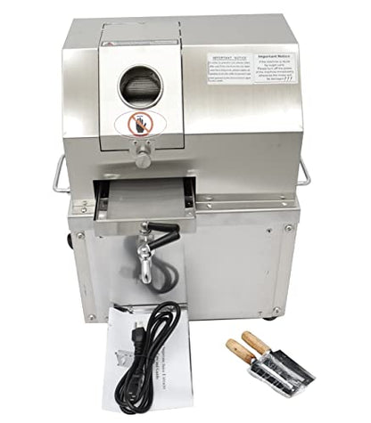  Electric Sugarcane Juicer, Stainless Steel 3 Rollers Sugar Cane Ginger Sweet Sorghum Extractor Press Machine With Top Openable Cover For Commercial Sugarcane Squeezing Updated