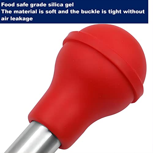  Viwehots Turkey Baster, Baster For Cooking, Stainless Steel Turkey Baster Syringe, Baster Turkey Large Silicone Bulb With 2 Marinade Injector Needles And 2 Brush For Cooking Easy Clean Color Black