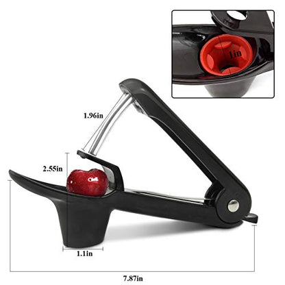  Cherry Pitter Tool, Cherry Pit Remover Tool, Cherry Picker, Fruit Core Remover Design For Make Delicious Cherries Dishes And Cocktail Cherries (Black)