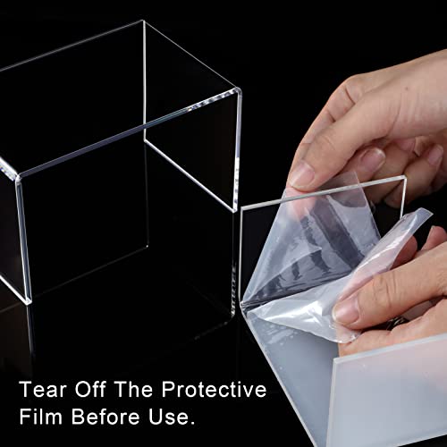  2 Sets Clear Acrylic Display Risers, Jewelry Display Riser Shelf Showcase Fixtures (Medium Set, Clear)