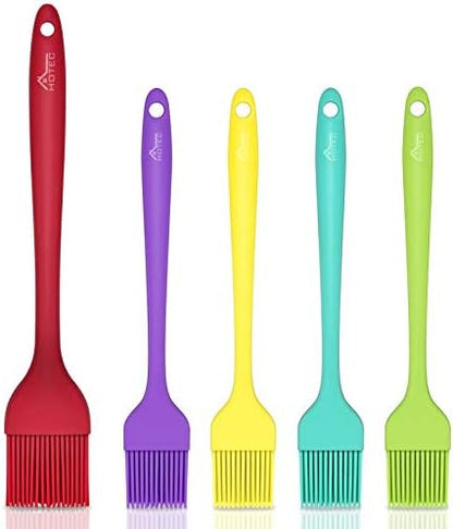  Basting Brushes Silicone Heat Resistant Pastry Brushes Spread Oil Butter Sauce Marinades For BBQ Grill Barbecue Baking Kitchen Cooking BPA Free Dishwasher Safe (Black 2)