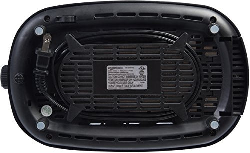 Amazon Basics 2 Slice, Extra-Wide Slot Toaster With 6 Shade Settings, Black