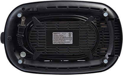 Amazon Basics 2 Slice, Extra-Wide Slot Toaster With 6 Shade Settings, Black