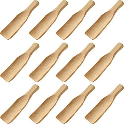 Mini Wooden Spoons Feed Spoons Scoop Sugar Salt Tea Leaf Milk Powder Scale Teaspoons Measuring Scoop Seasoning Spoons (S-12)
