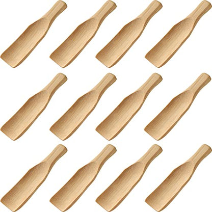  Mini Wooden Spoons Feed Spoons Scoop Sugar Salt Tea Leaf Milk Powder Scale Teaspoons Measuring Scoop Seasoning Spoons (S-12)
