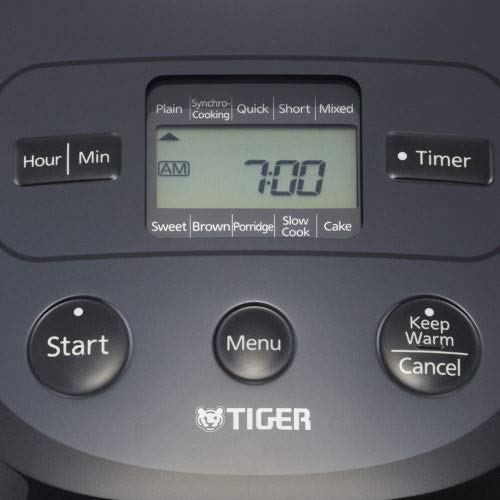 TIGER JBX-A18U 10-Cup Capacity Easy-to-Clean Micom Electric Rice Cooker With Tacook Cooking Plate, Scratch Resistant Inner Pot And Steam Gasket (Black And Stainless Steel)