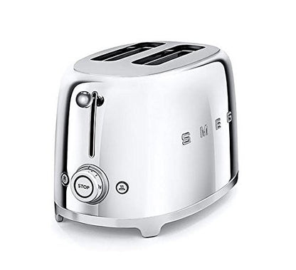 Smeg TSF01SSUS 50's Retro Style Aesthetic 2 Slice Toaster, Chrome