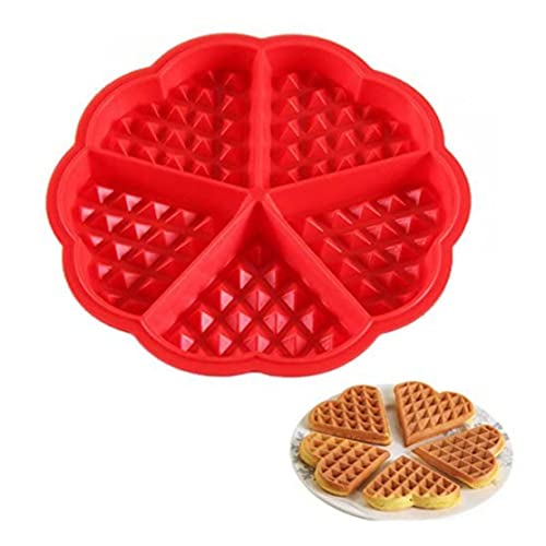  Cavity Waffle Silicone Molds Baking Mould Pan DIY Bakeware Tool Nonstick Reusable Kitchen Baking Tool, DIY Bakeware Tool,Nonstick Waffle Mold, Red