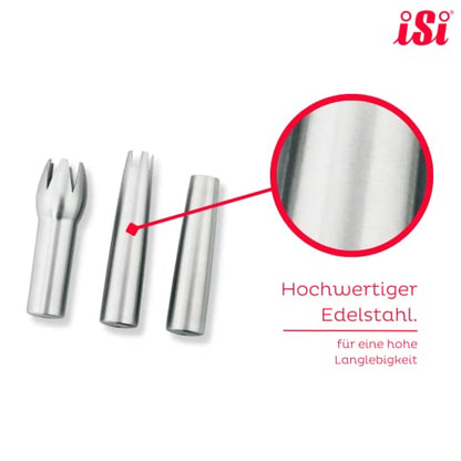  Heavy Duty Presentation Decorator Tips For ISi Gourmet Whippers, Set Of 3, Stainless Steel