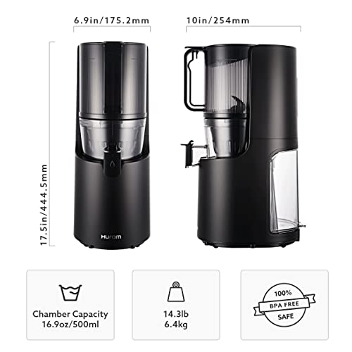  H-200 Easy Clean Electronic Juicer Machine (Silver) - Self Feeding Slow Juicer W Big Mouth Hopper To Fit Whole Fruits & Vegetables - Healthy Living - Rinse Clean No Scrub BPA Free Easy Assembly