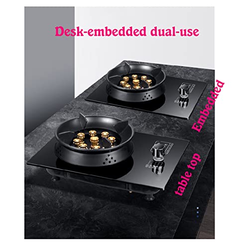  Gas Cooker, 1 Gas Cooker, 5.2KW 9-chamber Wok With Timer Function, NG/LPG Conversion Gas Cooker, Black Tempered Glass, Free-standing Cooker For Camping (Size : LPG)