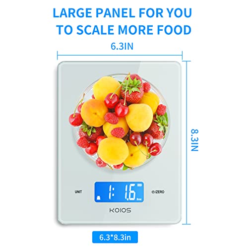  11lb/5kg Small Accurate Food Scale For Kitchen, Waterproof USB Plug In Rechargeable Digital Kitchen Scale, Digital Food Kitchen Scale For Weight Loss, Food Scale For Baking Dieting, White