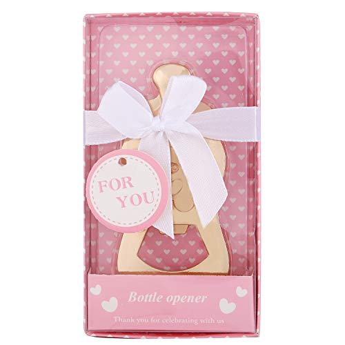  Ack Of 16 Bottle Opener Boy Baby Shower Party Favor Bottle Shaped Bottle Opener Baby Shower Return Gifts For Guest Wedding Party Souvenir Birthday Bridal Shower (Pink Bear, 16)