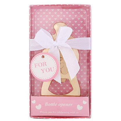  Ack Of 16 Bottle Opener Boy Baby Shower Party Favor Bottle Shaped Bottle Opener Baby Shower Return Gifts For Guest Wedding Party Souvenir Birthday Bridal Shower (Pink Bear, 16)