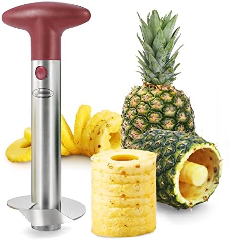  Pineapple Corer, [Upgraded, Reinforced, Thicker Blade] Newness Premium Pineapple Corer Remover (Black)