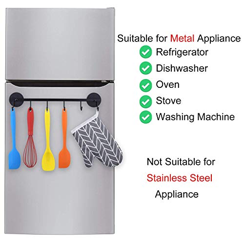  6 Hooks Magnetic Utensil Holder Untensil Rack Tool Hanger Organizer For Refrigerator, Metal Cabinet, Metal Stove, Grill, BBQ