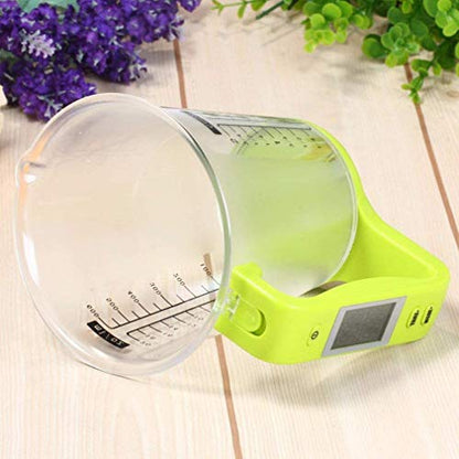  Measuring Cup Kitchen Scales Digital Beaker Libra Electronic Tool Scale With LCD Temperature And Weight Display (Black)