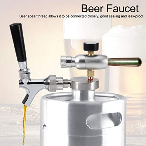  Beer Faucet Stainless Steel Beer Spear Faucet Tap Dispenser Kit For 2L/3.6L/4L Mini Keg Beer Growler