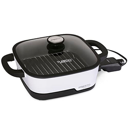  Presto 07118 Tuxedo Precision Multi-Cooker Digital Skillet, 12", White