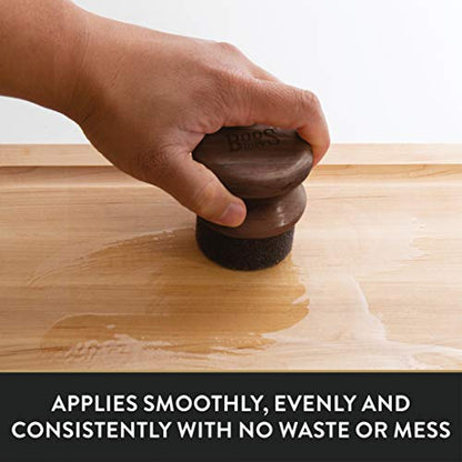  John Boos APPLICRND-W Butcher Block Oil & Cream Applicator, 2.5x2.5x2.5, Walnut Wood
