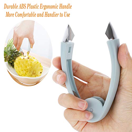  Wberry Huller Stem Remover Tomato Corer Potato Pineapple Carrot Cutter Tool Kitchen Gadget Tweezers Peeler Utensil Clip For Fruit And Vegetable (Blue)