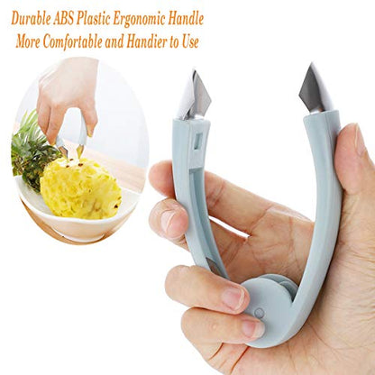  Wberry Huller Stem Remover Tomato Corer Potato Pineapple Carrot Cutter Tool Kitchen Gadget Tweezers Peeler Utensil Clip For Fruit And Vegetable (Blue)