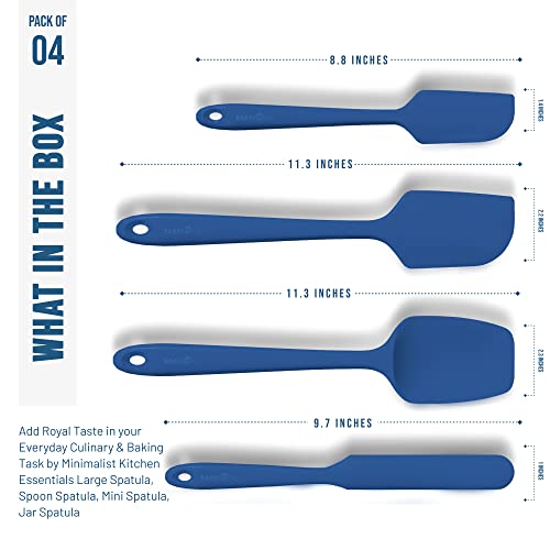  AkeRoyal Silicone Spatula Set - 4-Piece Rubber Spatulas Silicone Heat Resistant 600°F For Everyday Task - Seamless Design Kitchen Spatulas For Nonstick Cookware - Silicone Kitchen Utensils Sets