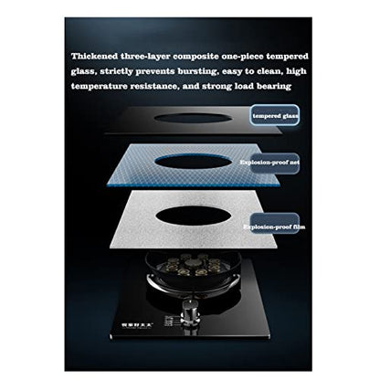  Portable Gas Stove, 5.2KW 9-cavity Wok With Flameout Protection, Black Tempered Glass Cast Iron Pot Frame, Easy To Clean (Size : NG)